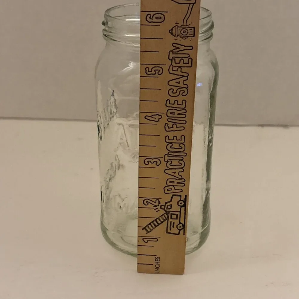 Atlas Mason Clear Glass Jar Pint Hazel-Atlas Glass Company 1910s-1950s NO LID